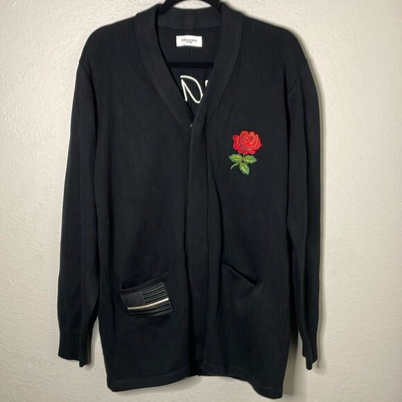 OVADIA SONS Black Rosa and Paradise embroidery United State Flag